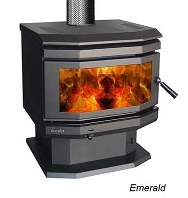 Eureka Emerald Free Standing slow combustion wood heater